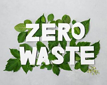 Zero,Waste,Paper,Text,Witj,Green,Leaves,On,Gray,Background